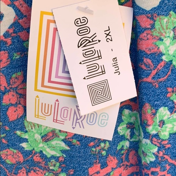 NWT Lularoe Julia Floral Print Dress 2XL - Picture 6 of 7